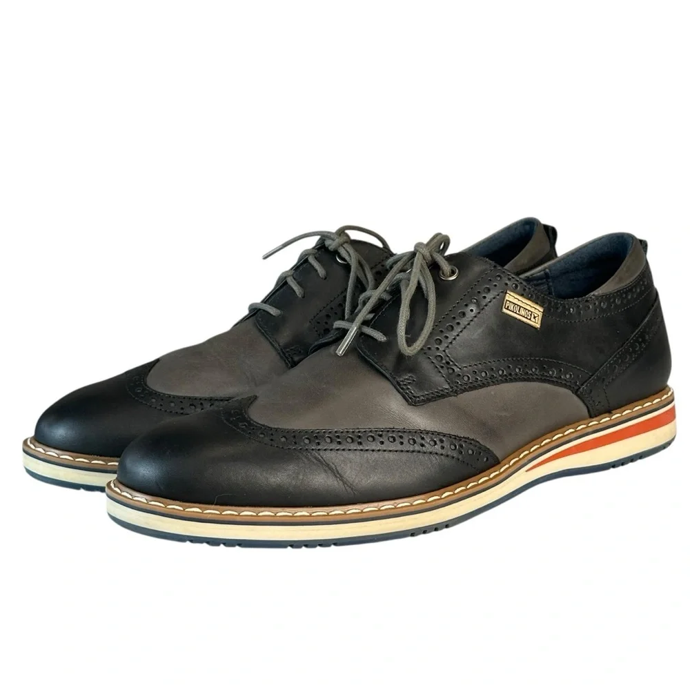 Pikolinos Men's Avila Two-Tone Lace-Up Shoes Size 43 Black/Gray - Picture 2 of 9